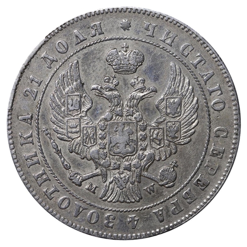 66 - Russian Empire, Emperor Nicholas I (1825-1855), 1 Rouble, 1847 year, Silver, 20,73 gr, C#168.2, bitk... 