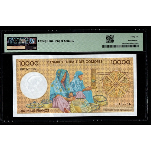 687 - Comoros, Banque Centrale Pick# 14 ND (1997) 10,000 Francs S/N 00157716 - Wmk: 4 Stars & Crescent
66 ... 