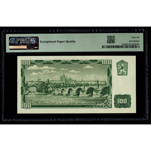 712 - Czechoslovakia, State Bank Pick# 91k 1961 (ND 1990-92) 100 Korun - Series G S/N G52 968483 - Wmk: St... 