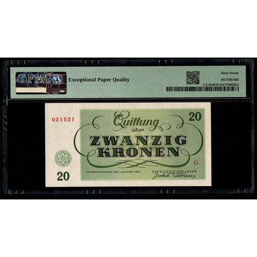 719 - Czechoslovakia - Theresienstadt Ghetto
CZ-654 SB705 1943 20 Kronen S/N G 021521 - Sign. J. Edelstein... 