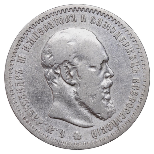 72 - Russian Empire, Emperor Alexander III (1881-1894), 1 rouble, 1891 year, Silver, 20,gr, Y#46, bitkin ... 