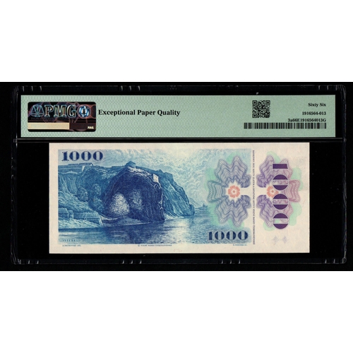 724 - Czech Republic, National Bank Pick# 3a 1985 (ND 1993) 1000 Korun - S/N Prefix C S/N C74 249204 - Sta... 