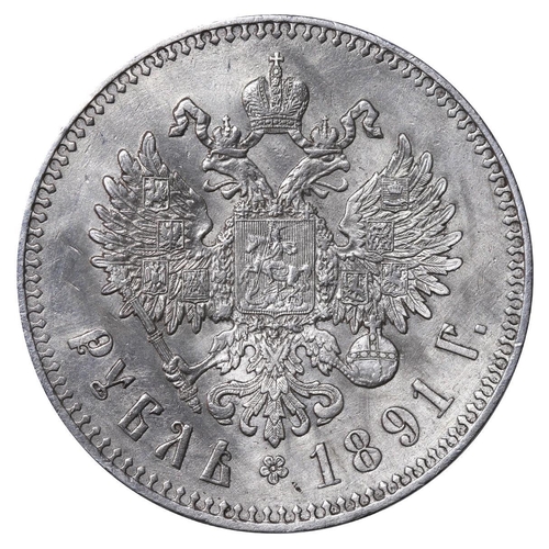 73 - Russian Empire, Emperor Alexander III (1881-1894), 1 rouble, 1891 year, Silver, 20,gr, Y#46, bitkin ... 