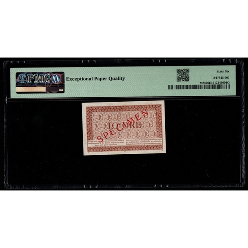 733 - Denmark Pick# M8s SB702s ND (1947-58) 10 Ore S/N 0000000 