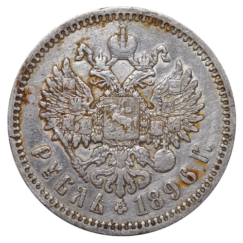 77 - Russian Empire, Emperor Nicholas II (1894-1917), 1 rouble, 1896 year, Silver, 20 gr, Y#59.3, bitkin ... 