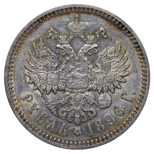 102 - Russian Empire, Emperor Nicholas II (1894-1917), 1 rouble, 1896 year, Silver, 20 gr, Y#59.3, bitkin ... 