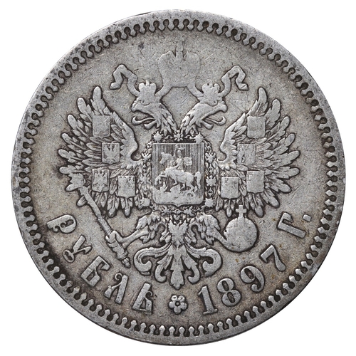 105 - Russian Empire, Emperor Nicholas II (1894-1917), 1 rouble, 1897 year, Silver, 20,gr, Y#59.3, bitkin ... 