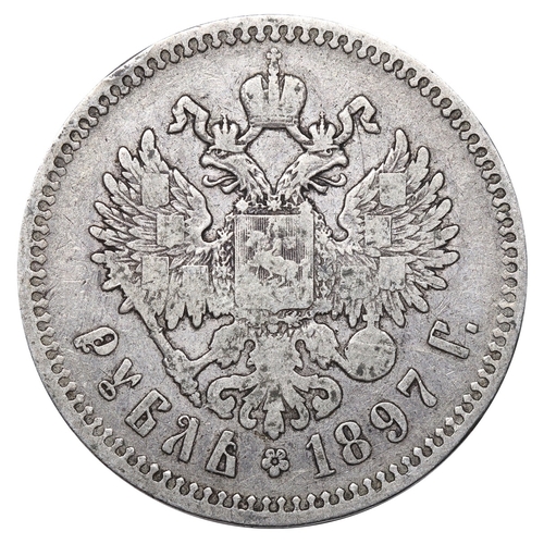 106 - Russian Empire, Emperor Nicholas II (1894-1917), 1 rouble, 1897 year, Silver, 20,gr, Y#59.1, bitkin ... 