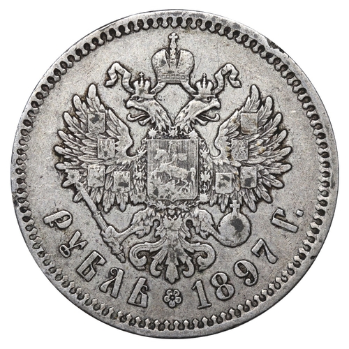 107 - Russian Empire, Emperor Nicholas II (1894-1917), 1 rouble, 1897 year, Silver, 20,gr, Y#59.1, bitkin ... 