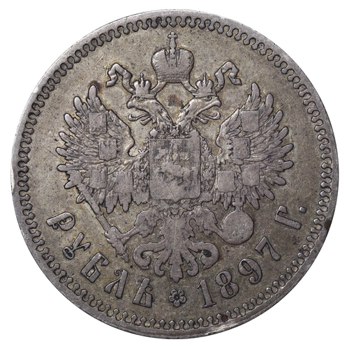 108 - Russian Empire, Emperor Nicholas II (1894-1917), 1 rouble, 1897 year, Silver, 20,gr, Y#59.1, bitkin ... 