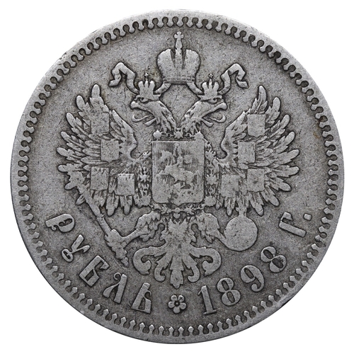 110 - Russian Empire, Emperor Nicholas II (1894-1917), 1 rouble, 1898 year, Silver, 20,gr, Y#59.1, bitkin ... 