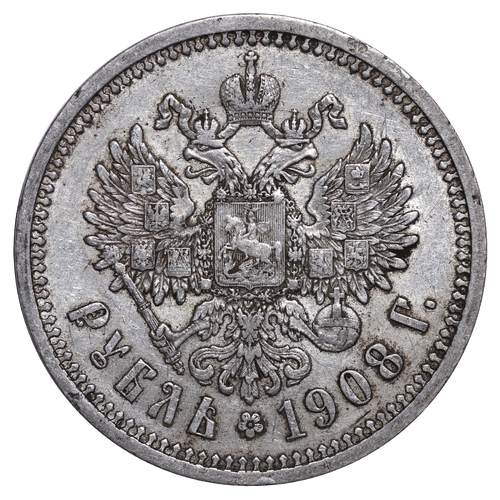 119 - Russian Empire, Emperor Nicholas II (1894-1917), 1 rouble, 1908 year, Silver, 20 gr, Y#59.3, bitkin ... 