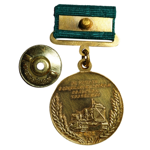 15 - USSR, Medal The All-Union Agricultural Exhibition (small size), Gold, 50ies of 20th century