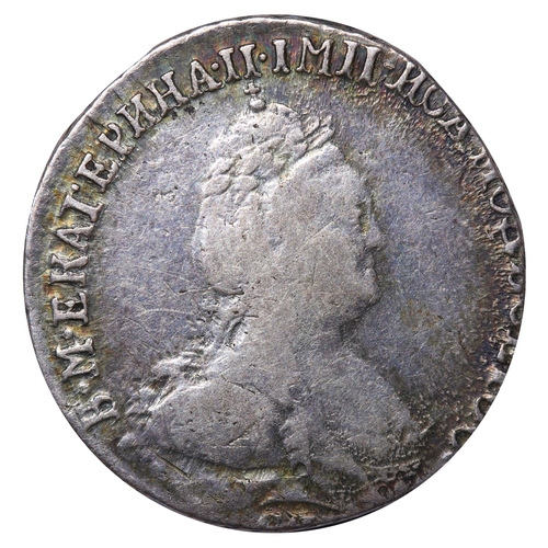 195 - Russian Empire, Empress Catherine II (1762-1796), 1 grivennik, 1787 year, Silver, 2,37 gr, C#61c, bi... 