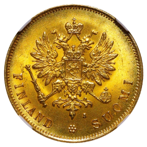 316 - Russian Empire, Finland, Emperor Alexander III (1881-1894), 10 markkaa, 1882 year, Gold, 3.22 gr, KM... 