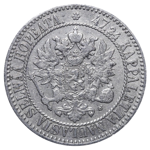 317 - Russian Empire, Finland, Emperor Alexander II (1855-1881), 2 markkaa, 1865 year, Silver, 10,3657 gr,... 