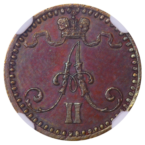 321 - Russian Empire/Finland, Emperor Alexander II (1855-1881), 1 penni, 1869 year, Copper, 1.2 gr, KM#â¯... 