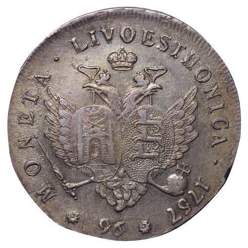 322 - Russian Empire, Livonia and Estonia, Empress Elizabeth (1741-1762), 96 kopecks/1 livonese, 1757 year... 