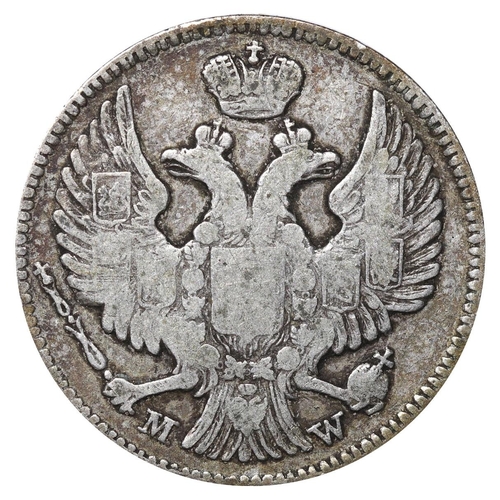 325 - Russian Empire, Poland (Polish States), Emperor Nicholas I (1825-1855), 40 groszy / 20 kopeek, 1844 ... 