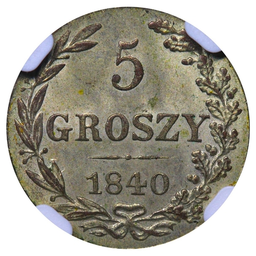 327 - Russian Empire, Poland (Polish States), Emperor Nicholas I (1825-1855), 5 groszy, 1840 year, Billon,... 