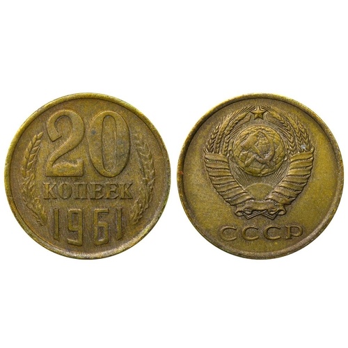 384 - Soviet Union, General Secretary Nikita Khrushchev (1953-1964), 20 Kopecks on a blank for 3 kopecks, ... 