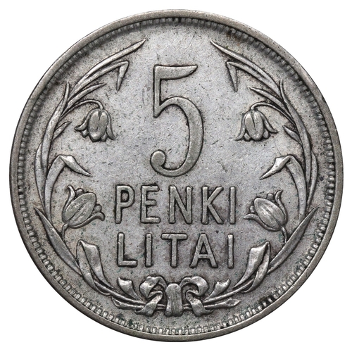 435 - Lithuania, President Aleksandras Stulginskis (1919-1926), 5 litai, 1925 year, Silver, 13,5 gr, KM#78