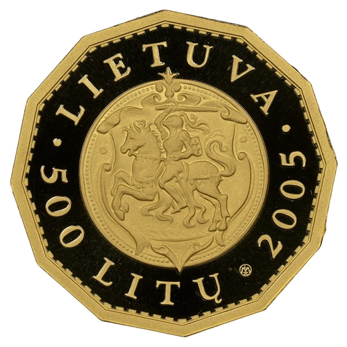 443 - Lithuania, Republic (1990-date), President Valdas Adamkus (2004 - 2009), 500 litu, 2005 year, Gold, ... 