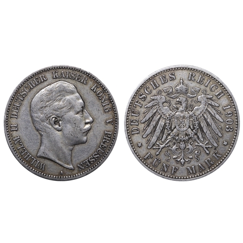 446 - Kingdom of Prussia (German States), King William II (1888-1918), 5 mark, 1903 year, Silver, 27,777 g... 