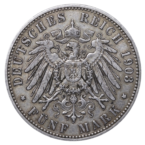 446 - Kingdom of Prussia (German States), King William II (1888-1918), 5 mark, 1903 year, Silver, 27,777 g... 