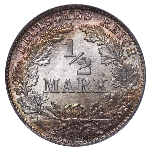 462 - Germany (1871-1948), Emperor William II (1888-1918), Â½ mark, 1918 year, Silver, 2,777 gr, KM#18