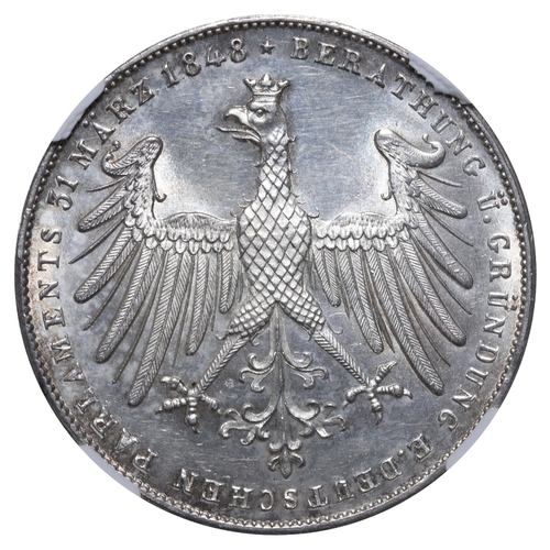 467 - Germany, Free City of Frankfurt (1372-1866), 2 gulden, 1848 year, Silver, 21.21 gr, KM#337, Constitu... 