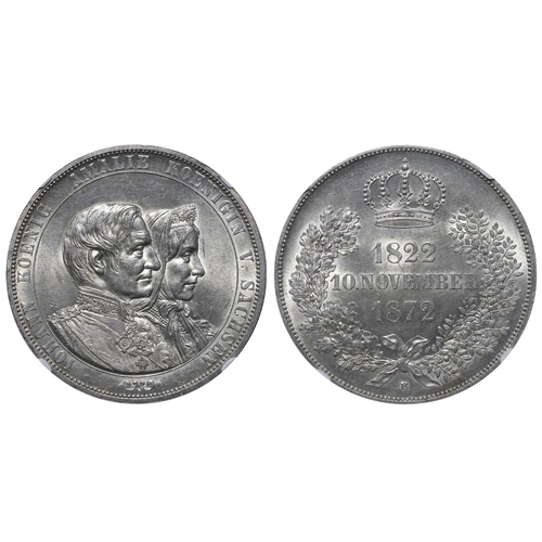 469 - Germany, Kingdom of Saxony, King John I (1854-1873), 2 vereinsthaler, 1872 year, Silver, 37.05 gr, K... 