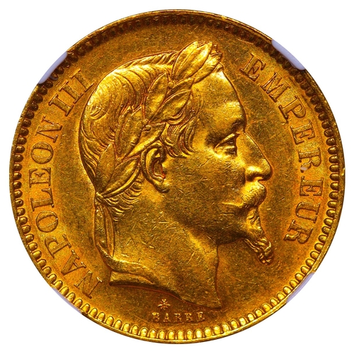 471 - France, Emperor Napoleon III (1852-1870), 20 francs, 1862 year, Gold, 6,45 gr, F#532, Obverse: NAPOL... 