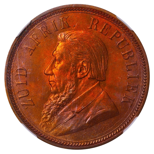 513 - South Africa, President Paul Kruger (1883 - 1902), 1 penny, 1898 year, Bronze, 9.4 gr, 	KM#â¯2, In ... 