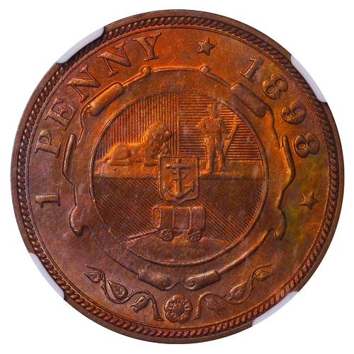 513 - South Africa, President Paul Kruger (1883 - 1902), 1 penny, 1898 year, Bronze, 9.4 gr, 	KM#â¯2, In ... 