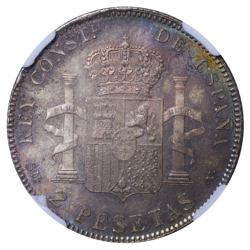 516 - Spain, King Alfonso XIII (1886-1931), 2 pesetas, 1905 year, Silver, 10 gr, KM#725