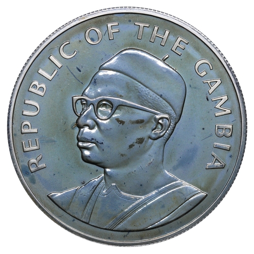 520 - Republic of the Gambia, President Dawda Kairaba Jawara (1970 - 1994), 10 dalasis, 1975 year, Silver,... 