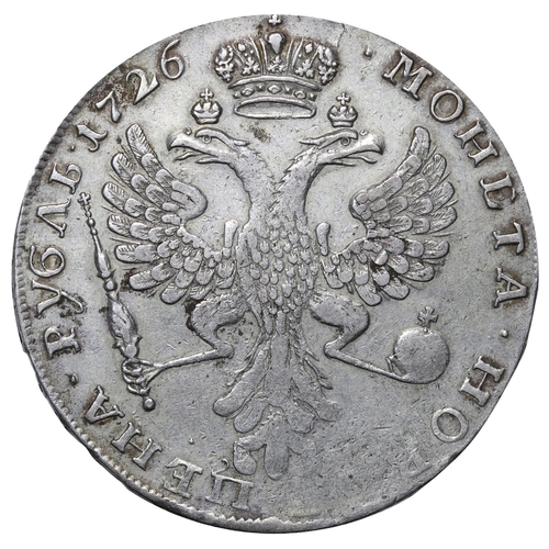 60 - Russian Empire, Empress Catherine I (1724-1727), 1 rouble, 1726 year, Silver, 28.44 gr, KM#â¯168, b... 