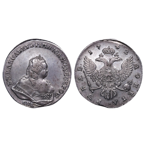 68 - Russian Empire, Empress Elizabeth (1741-1762), 1 rouble, 1742 year, Silver, 25,85 gr, c#19b.3, bitki... 