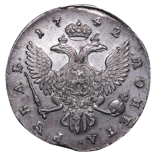 68 - Russian Empire, Empress Elizabeth (1741-1762), 1 rouble, 1742 year, Silver, 25,85 gr, c#19b.3, bitki... 