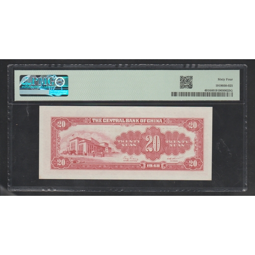 680 - China, Central Bank of China 
Pick# 401 S/M#C302-31 1948 20 Yuan 
S/N BM326168 - Printer: CPF 
64 
C... 