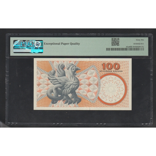 784 - Denmark, National Bank Pick# 61a 2002 100 Kroner - Wmk: C. Nielsen S/N B3021B 107315B - Serial Numbe... 