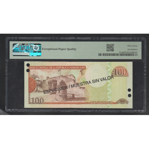 790 - Dominican Republic Pick# 171s3 RUD414 2003 100 Pesos Oro - Printer: TDLR S/N FL000000 - Wmk: J.P. Du... 