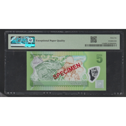 838 - Fiji, Reserve Bank
Pick# 115s ND (2013) 5 Dollars
S/N FFA8888888 - Polymer
Printer: TDLR
66
Gem Unci... 