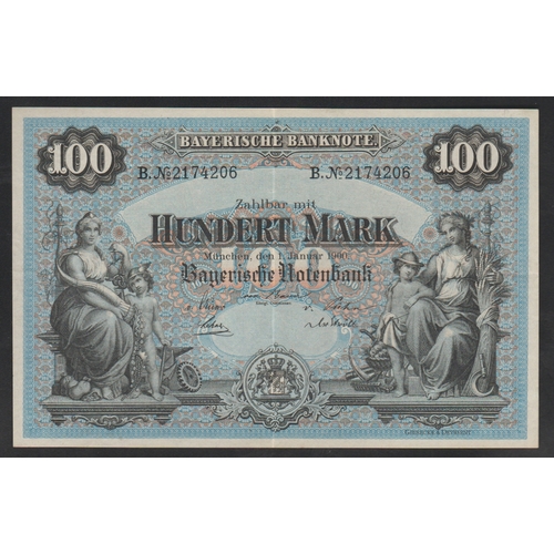 874 - Germany, Bavarian Central Bank, 100 Mark, 1900 year,B. 2174206