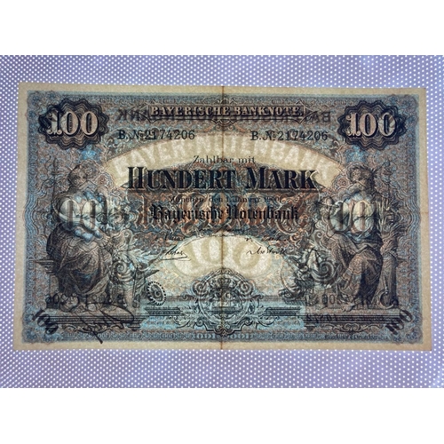 874 - Germany, Bavarian Central Bank, 100 Mark, 1900 year,B. 2174206