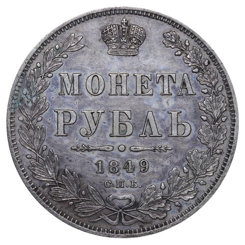 91 - Russian Empire, Emperor Nicholas I (1825-1855), 1 rouble, 1849 year, Silver, 20,73 gr, C#168.1, bitk... 