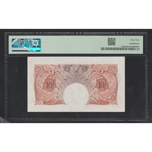 920 - Great Britain, Bank of England
Pick# 368c B271 ND (1955-60) 10/- Shillings S/N Y67Y 304274 - Sign. L... 