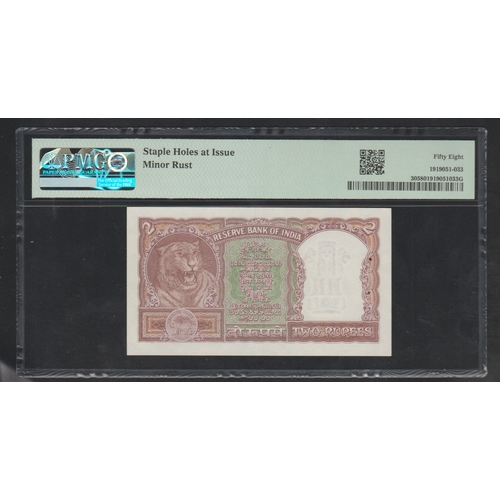 951 - India, Reserve Bank
Pick# 30 Jhun&Rez 6.2.4.1 ND (1962) 2 Rupees S/N B/16 141830 - Wmk: Ashoka Colum... 