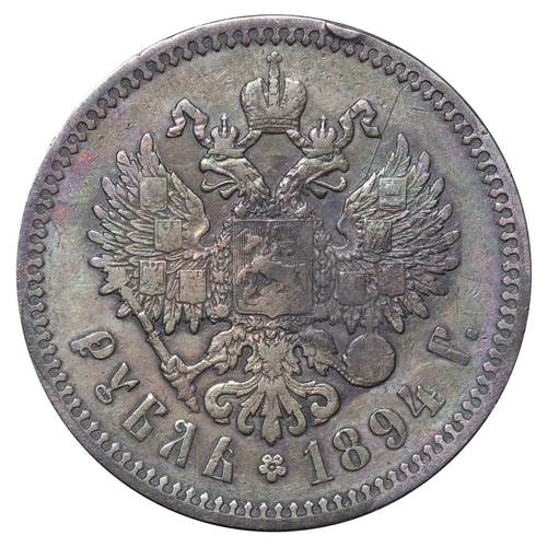 98 - Russian Empire, Emperor Alexander III (1881-1894), 1 rouble, 1894 year, Silver, 20 gr, Y#46, bitkin ... 